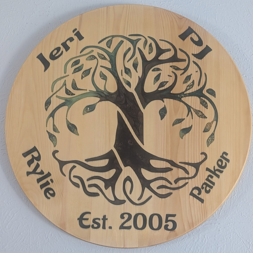 Custom family tree wall art made around a person, place, or moment by 5280 Sawdust and Ink