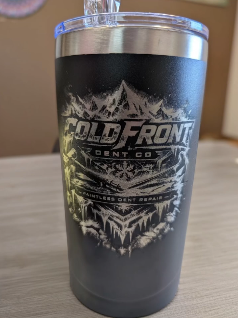 Custom laser engraved cup with personalized design